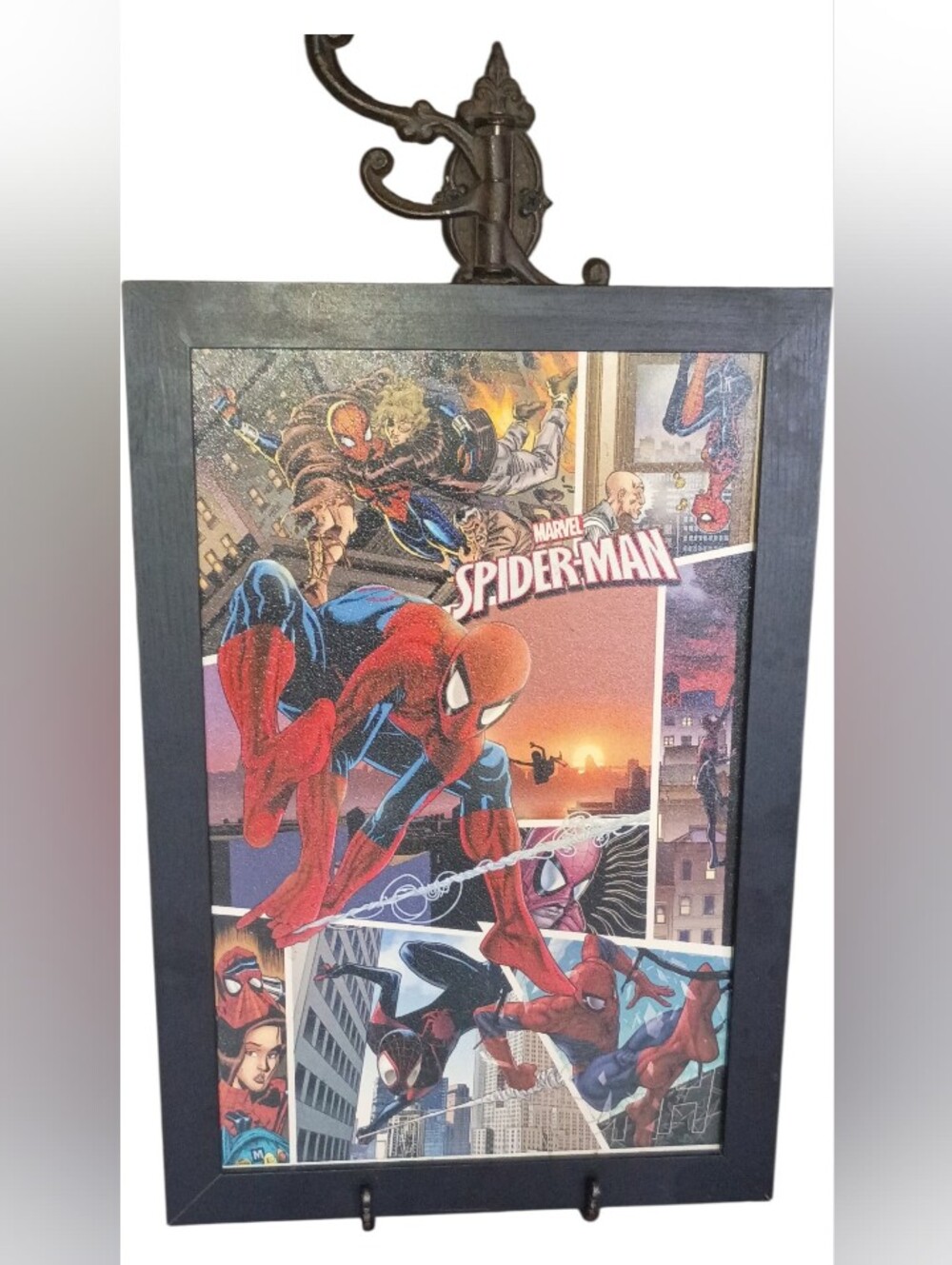 NWT Marvel Spider-Man Retro Comic Book Pane Framed Art Poster